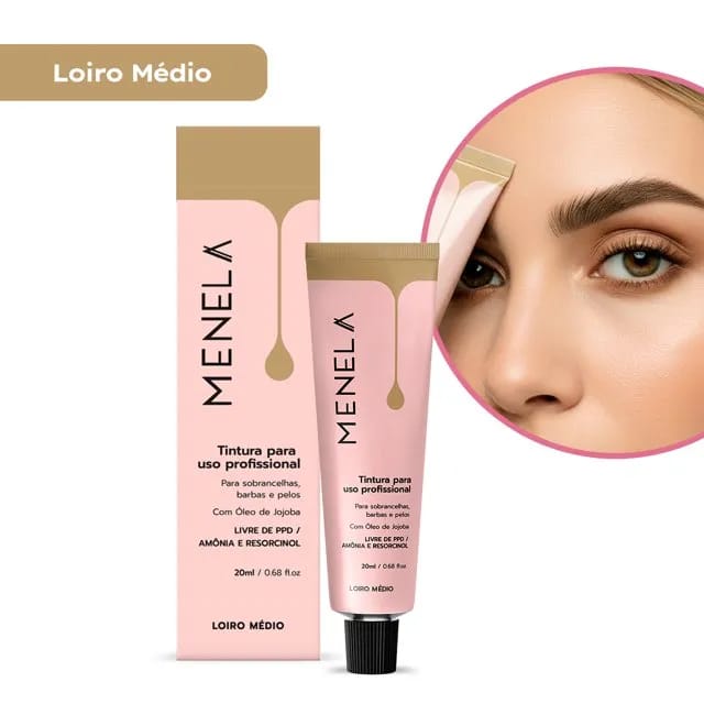 Tintura Profissional para Sobrancelhas Menela - Loiro Médio