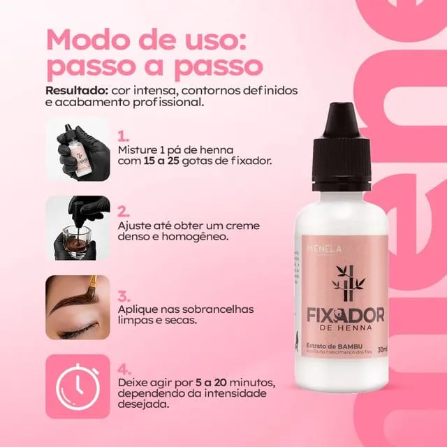 Fixador de Henna para Sobrancelhas Menela 30ml