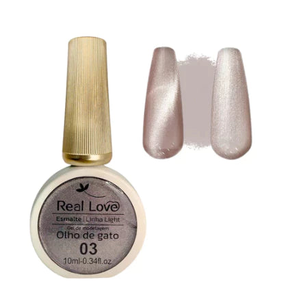ESMALTE EM GEL 10ML - OLHO DE GATO BRILHANTE - REAL LOVE